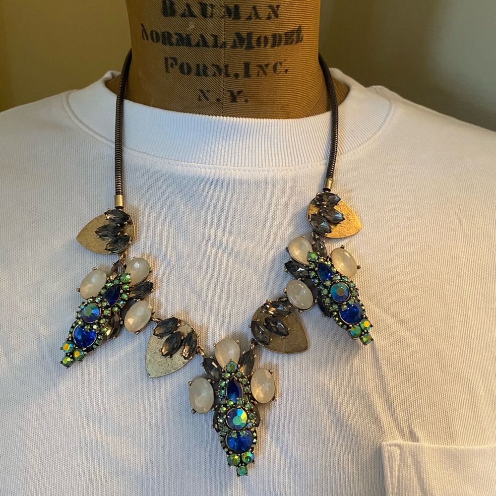 J Crew Blue Stone Statement Necklace
